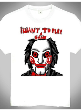 SawT-shirt电锯惊魂T恤欧美潮流T恤Iwanttoplayagame