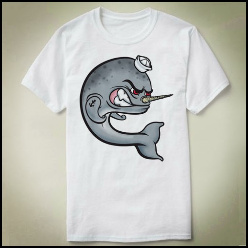 Angry Narwhal 独角鲸 - 短袖 个性 定制 DIY Tee T-Shirt T恤