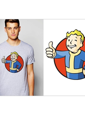 Fallout4vaultboy辐射4T-Shirt成人T恤班服上衣TEE圆领衣服4