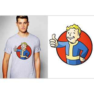 Fallout4vaultboy辐射4T-Shirt成人T恤班服上衣TEE圆领衣服4