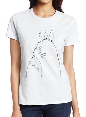 宫崎骏龙猫T恤衫女式可爱Q版短袖春夏圆领DIY衣服Totoro T-shirt