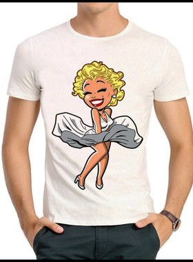 Marilyn Monroe T-shirt 玛丽莲 梦露 T恤 白色短袖 Q版 梦露T恤
