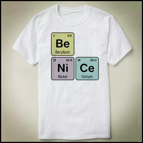 Chemistry 化学 Be Nice  Be Ni Ce 包邮成人diy Tee T-Shirt T恤