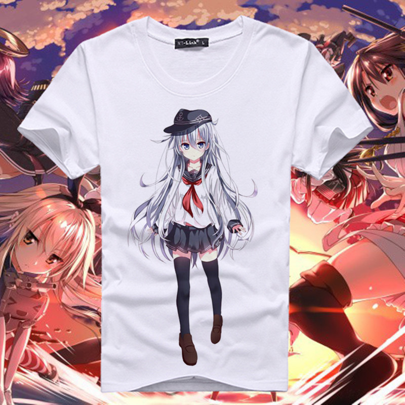 舰队collection 多款舰娘动漫游戏周边T恤时尚清新水手海军风短袖