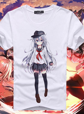 舰队collection 多款舰娘动漫游戏周边T恤时尚清新水手海军风短袖