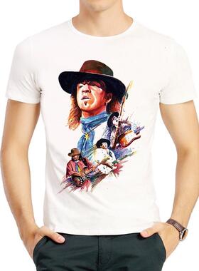 史蒂维雷沃恩T恤圆领吉他大师短袖衣服Stevie Ray Vaughan tshirt