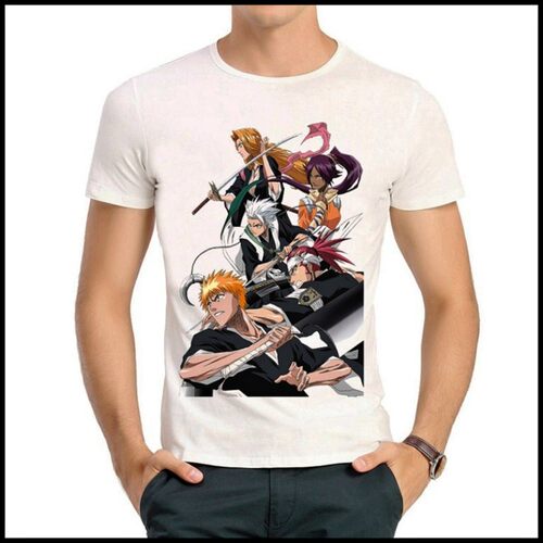 BLEACH T-shirt 死神 T恤 白色 T恤 动漫 T恤 黑崎一护 T恤 男女