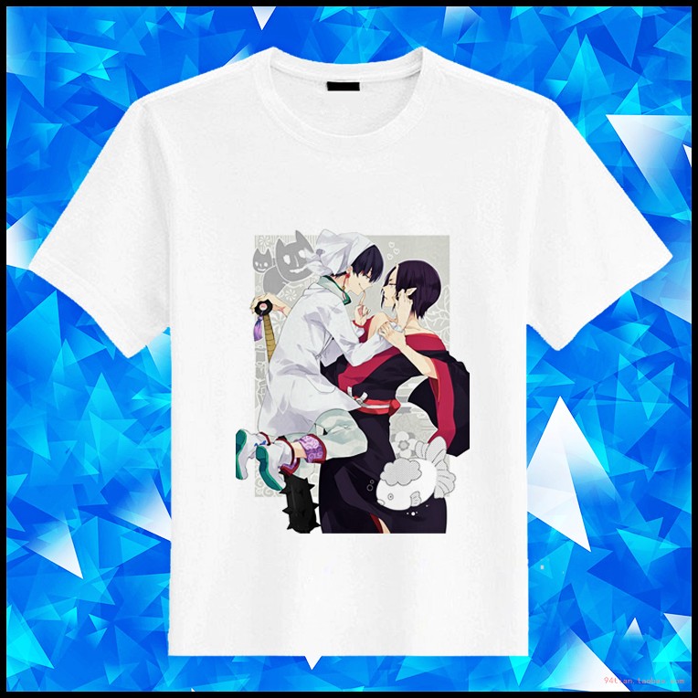 鬼灯的冷彻白泽T恤 DIY男女情侣衬衫 卡通游戏动漫长短袖圆领班服