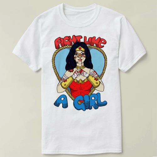 Fight Like A Woman 个性 定制 文化衫 DIY Tee 衣服 T-Shirt T恤