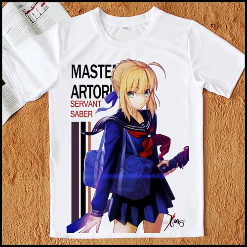ate stay night 亚瑟王saber 动漫T恤A3短袖T恤 高清衣服