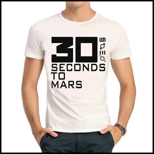 30STM T-shirt 乐队 30秒上火星 T恤 潮流T恤 白色 短袖 T恤 男女