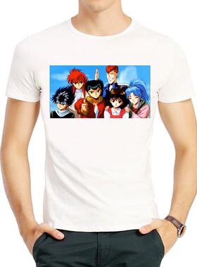 幽游白书T恤春季圆领浦饭飞影短袖衣服男女 YuYu Hakusho T-shirt