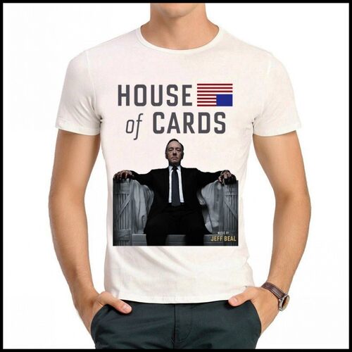 House of Cards T-shirt 纸牌屋 T恤 短袖 白色 纸牌屋T恤 男女