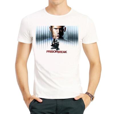 美剧越狱T恤白色短袖T-bag春季圆领衣服男女Prison Break T-shirt