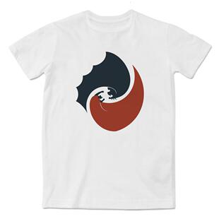 DC超级英雄蝙蝠侠大战超人太极图形设计时尚印花短袖T恤