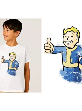 Fallout4vaultboy辐射4T-Shirt成人T恤班服上衣TEE圆领衣服2