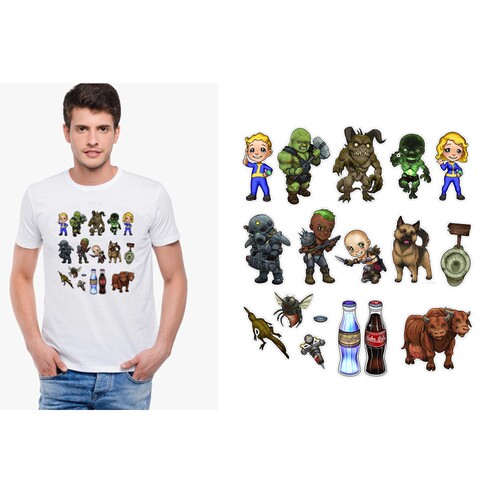 Fallout 4 vault boy辐射4T-Shirt男女T恤班服定制TEE圆领 13