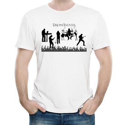 梦剧院乐队T恤衫白色短袖圆领流行衣服男女Dream Theater T-shirt