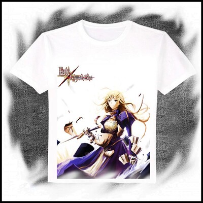 衣服 Fate Unlimited Codes Saber 吾王 动漫周边白色长短袖t恤