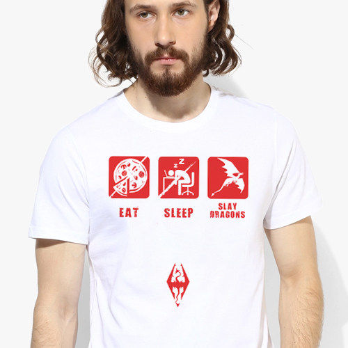 Elder Scrolls SKYRIM上古卷轴5天际T-Shirt男女T恤定制圆领 6