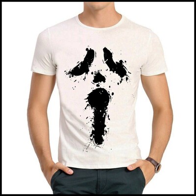 Scream T-shirt 惊声尖叫 T恤 白色短袖 惊声尖叫 面具 T恤 男女