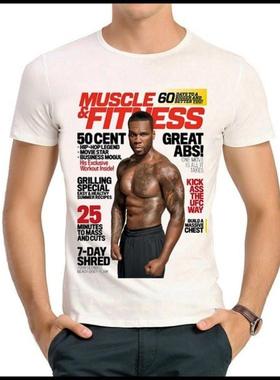 50 Cent T-shirt 美国Rap歌手 50美分 T恤 白色短袖 T恤 男女