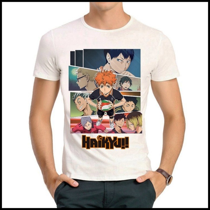 Haikyuu T-shirt 排球少年 T恤 白色短袖T恤 日向翔阳 月岛萤衣服图片