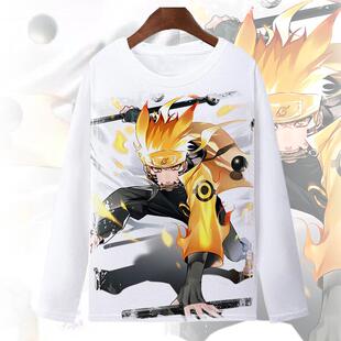 naruto长袖火影忍者联名t恤男圆领宽松男装潮牌衣服上衣秋打底衫