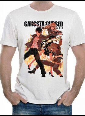 黑街T恤 动漫 白色卡通 黑街 短袖T恤衫 男女 GANGSTA t-shirt