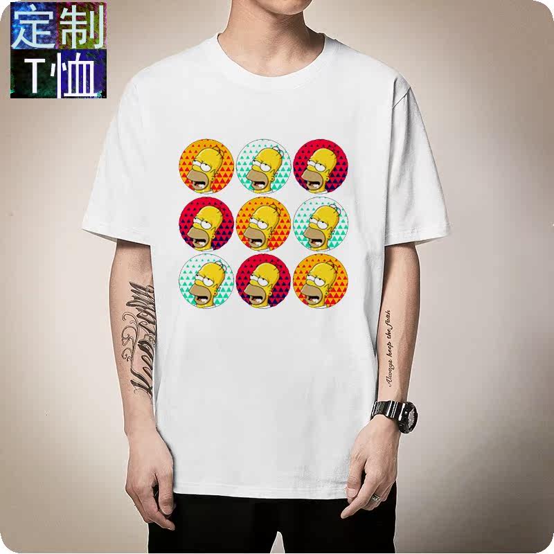 辛普森一家短袖T恤2020夏季新品女式卡通印花短袖圆领定制8