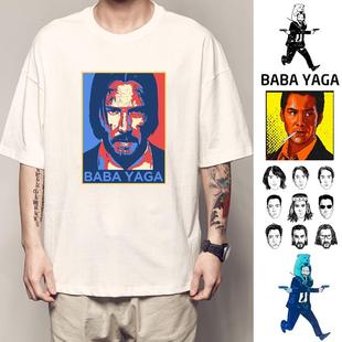 疾速追杀3John 衣服黑客帝国 Wick杀神基努里维斯T恤疾速追杀短袖