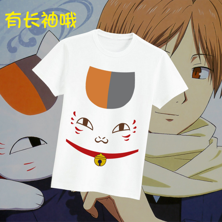 夏目友人帐夏目贵志猫咪老师T恤动漫卡通短袖t恤可上衣