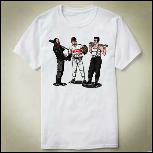 BASEBALL NEGAN walking dead行尸走肉圆领包邮定制Tee Shirt T恤