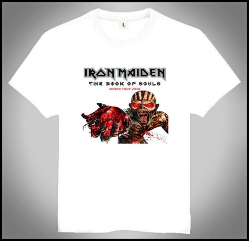 Iron Maiden T-shirt 铁娘子乐队 T恤 订制T恤 白色欧美潮流T恤