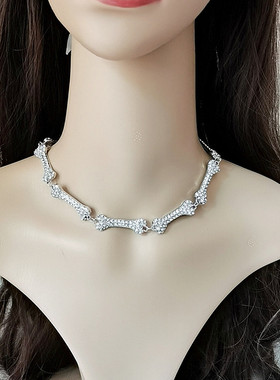 颈链锁骨链无合金百搭骨头链女