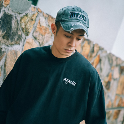 XPX 周柏豪 前后反光团队LOGO印花长袖T恤