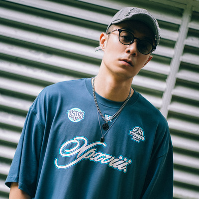 XPX 周柏豪 团队字母8号印花短袖T恤