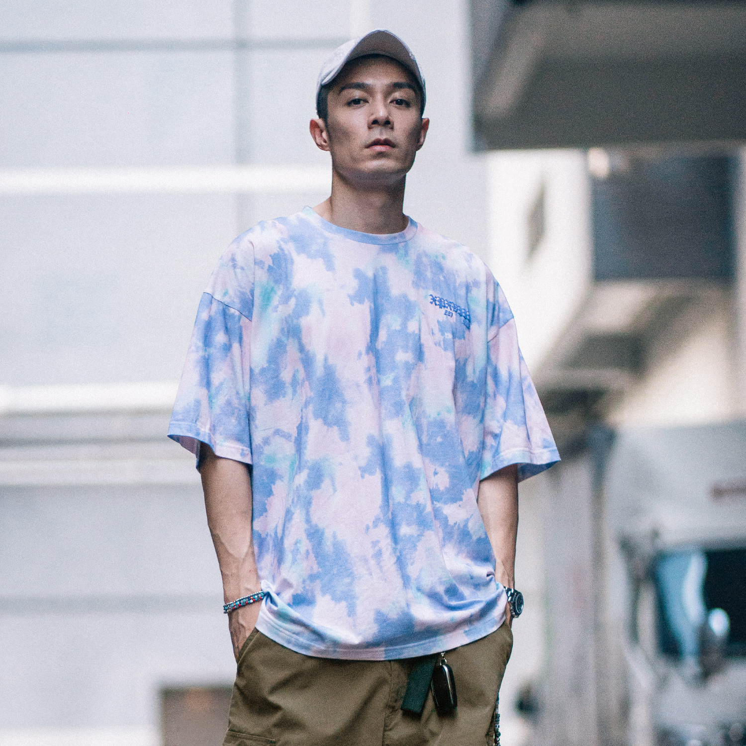 XPX短袖扎染中性泡沫印花