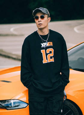 XPX 周柏豪 12周年限定简约logo图案长袖T恤