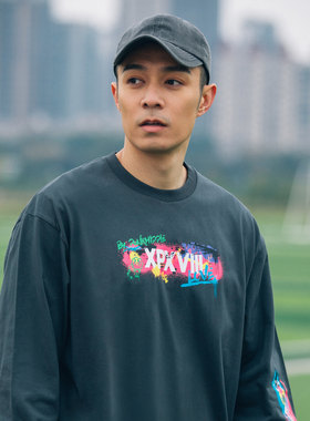 XPX长袖涂鸦印花通用T恤