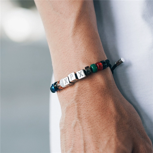 Xpx Zhou Baihao Metal & Glass Multi Beads Браслет металлический металл плохой браслет плохой
