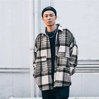 Xpx Zhou Baihao тяжелая шерстяная рубашка черно -белая доля Мао Ву Вупл теплый пальто