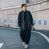 周柏豪PATCHED CHECKED WOOL XPX 格仔拼接色长袖 厚衬衣外套