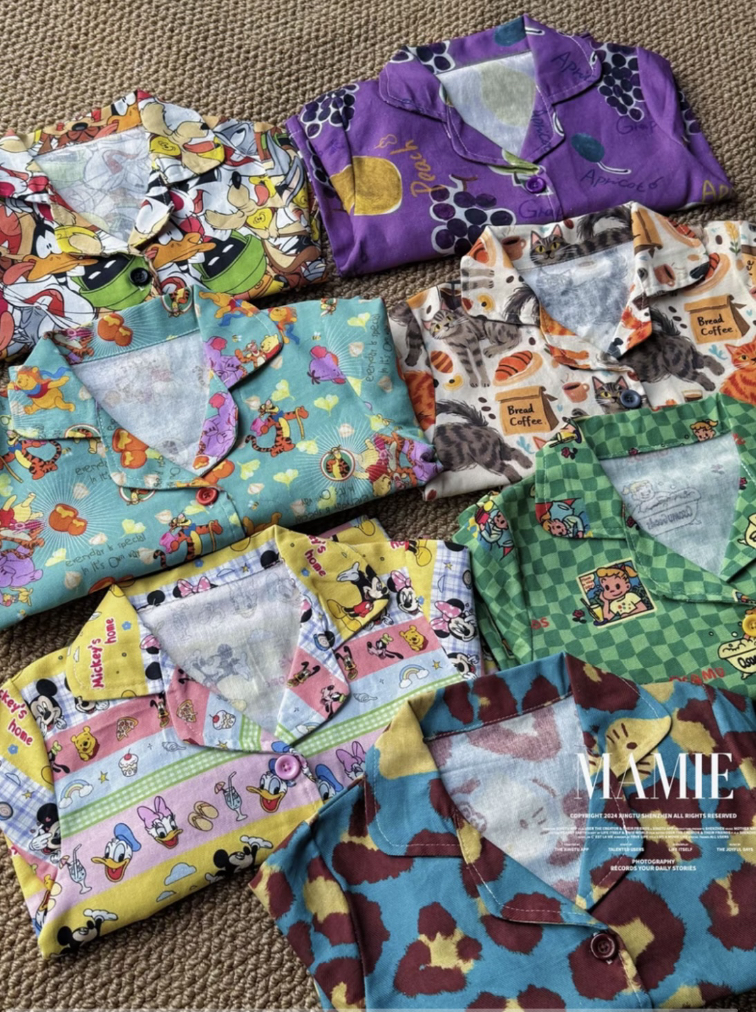 四季纯棉婴幼儿男女宝卡通原田对开家居服套装80-120码数