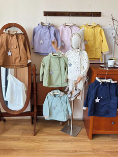 欧美男女童风衣儿童精灵帽外套宝宝秋冬装 防水防风夹克冲锋衣mat