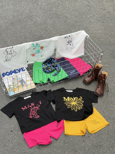 夏季儿童两件套套装童装男女童印花全棉短袖短裤T恤