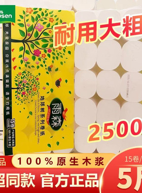 【促销】雨森地球树卫生纸5斤15卷5层原生木浆优等品家用卷纸