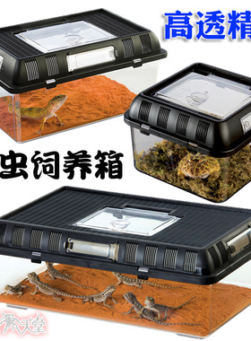 爬宠饲养盒蜥蜴蜘蛛变色龙饲养箱塑料乌龟缸盒子透明带盖子
