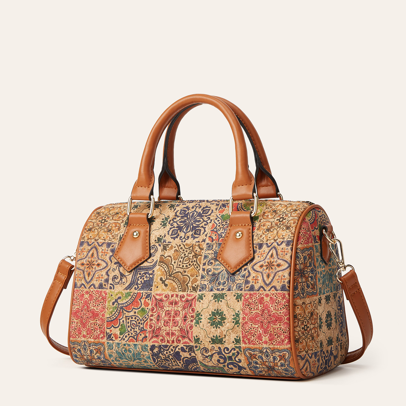 复古欧美软木纹包女士手提包数码印刷多元素民族风单肩包手提包,箱包皮具/热销女包/男包,波士顿包,淘宝优惠券,粉丝福利购,淘宝优惠卷