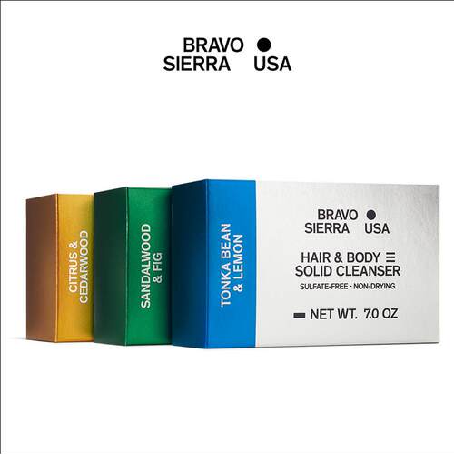 Bravo Sierra-柑橘雪松檀香清洁保湿洗发沐浴三合一男士香皂198g